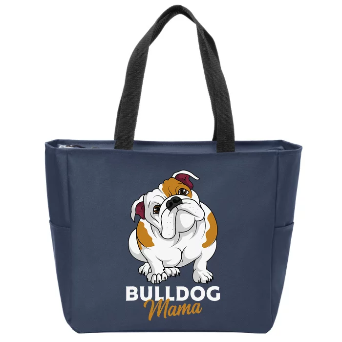 English Bulldog Mama Cute Bully Dog Mom Funny Gift Zip Tote Bag