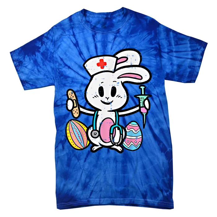 Easter Bunny Nurse Stethoscope Cute Rabbit Scrub Top Gift Tie-Dye T-Shirt