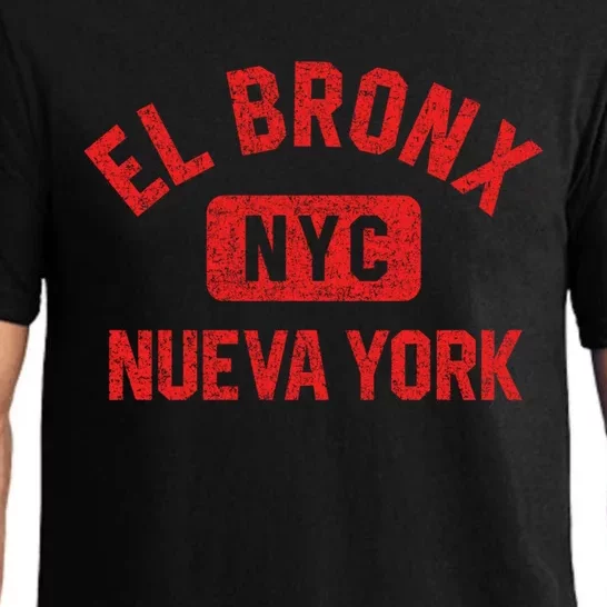 El Bronx Nueva York Nyc Gym Style Distressed Red Print Gift Pajama Set