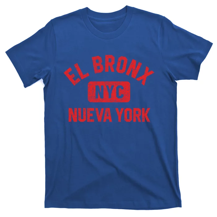 El Bronx Nueva York Nyc Gym Style Distressed Red Print Gift T-Shirt