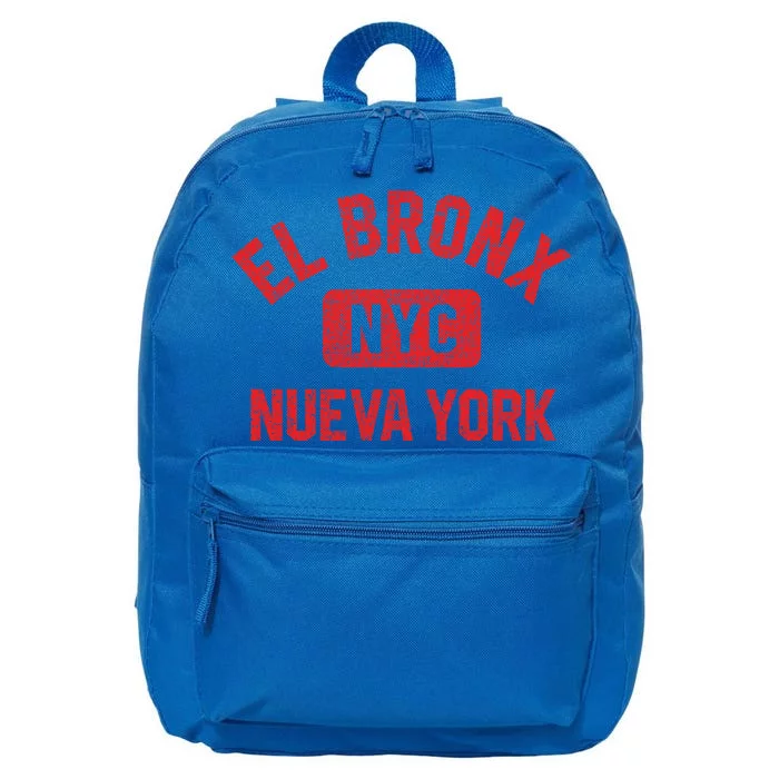 El Bronx Nueva York Nyc Gym Style Distressed Red Print Gift 16 in Basic Backpack