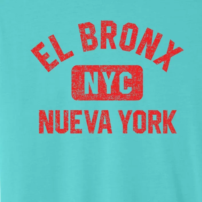 El Bronx Nueva York Nyc Gym Style Distressed Red Print Gift ChromaSoft Performance T-Shirt