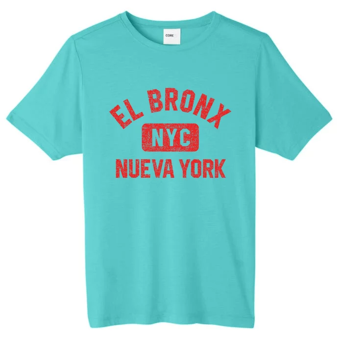 El Bronx Nueva York Nyc Gym Style Distressed Red Print Gift ChromaSoft Performance T-Shirt