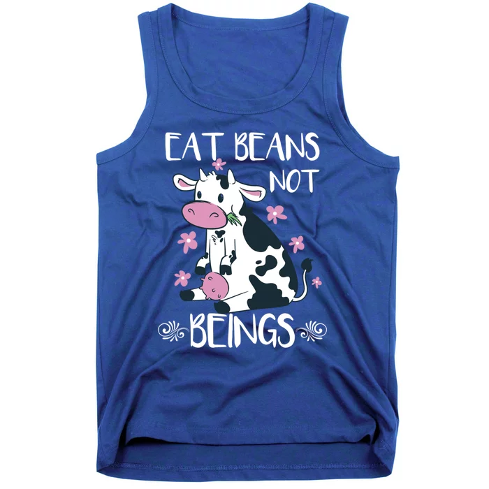 Eat Beans Not Beings Funny Cow Vegan Plant Based Gift Tank Top