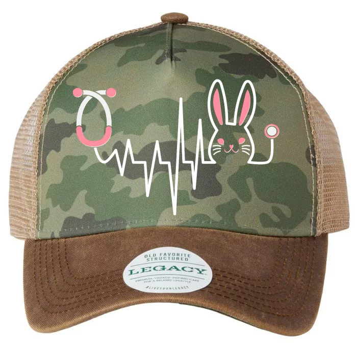 Easter Bunny Nurse Doctor Stethoscope Heartbeat Legacy Tie Dye Trucker Hat