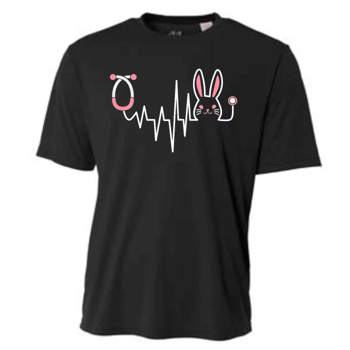 Easter Bunny Nurse Doctor Stethoscope Heartbeat Cooling Performance Crew T-Shirt