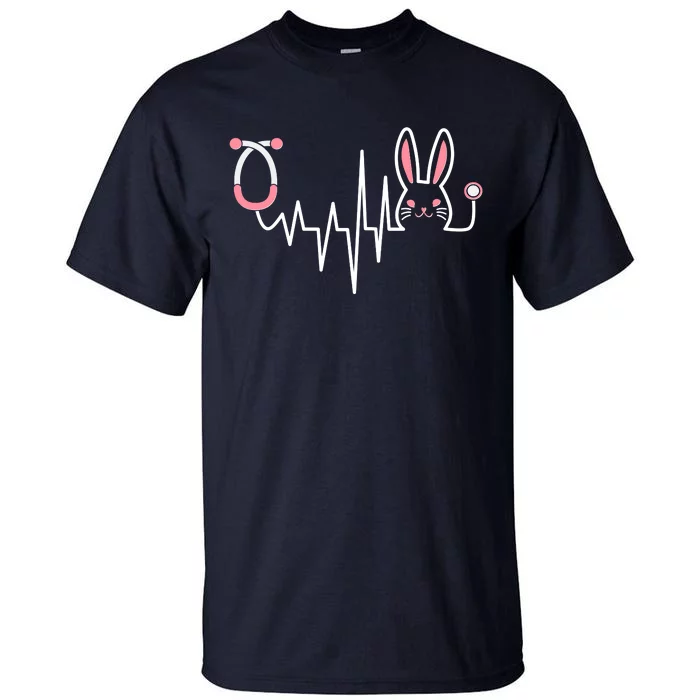 Easter Bunny Nurse Doctor Stethoscope Heartbeat Tall T-Shirt