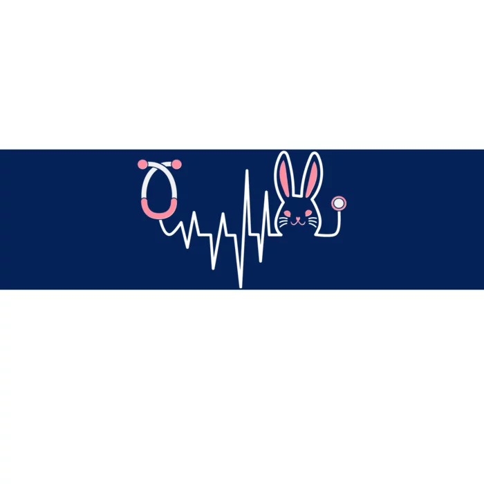 Easter Bunny Nurse Doctor Stethoscope Heartbeat Bumper Sticker