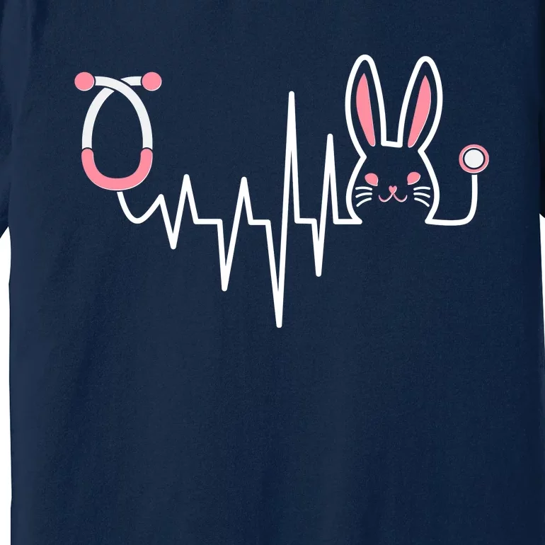 Easter Bunny Nurse Doctor Stethoscope Heartbeat Premium T-Shirt