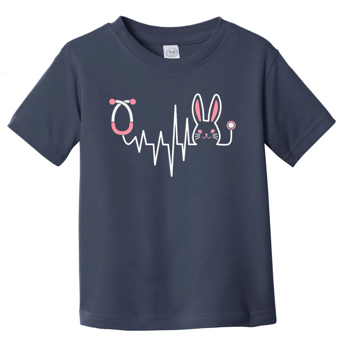 Easter Bunny Nurse Doctor Stethoscope Heartbeat Toddler T-Shirt