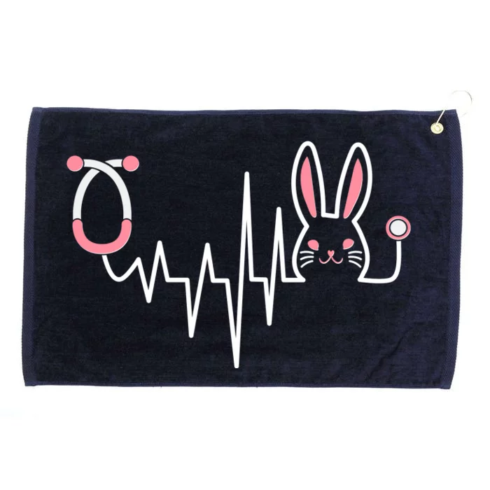 Easter Bunny Nurse Doctor Stethoscope Heartbeat Grommeted Golf Towel