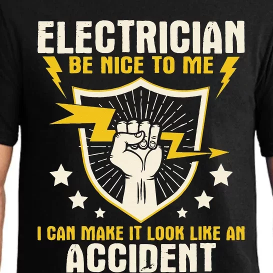 Electrician Be Nice To Me Wireman Lineman Electrical Work Pajama Set