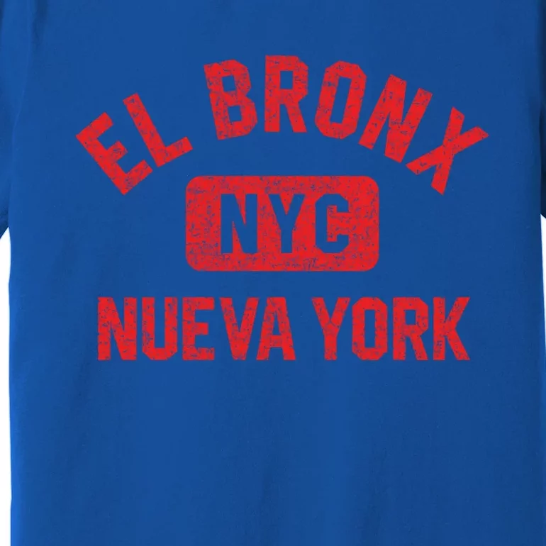 El Bronx Nueva York Nyc Gym Style Distressed Red Print Gift Premium T-Shirt