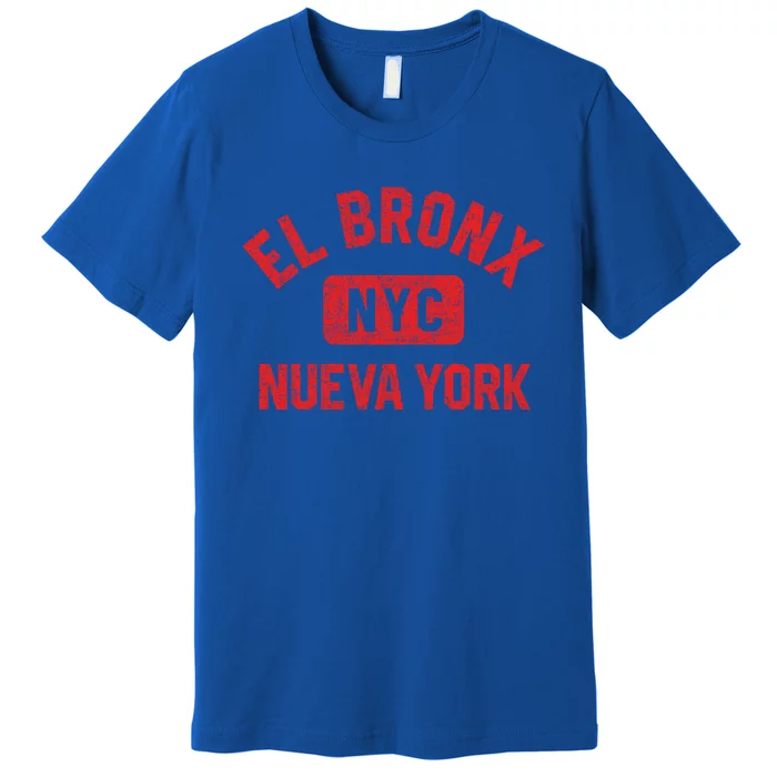 El Bronx Nueva York Nyc Gym Style Distressed Red Print Gift Premium T-Shirt