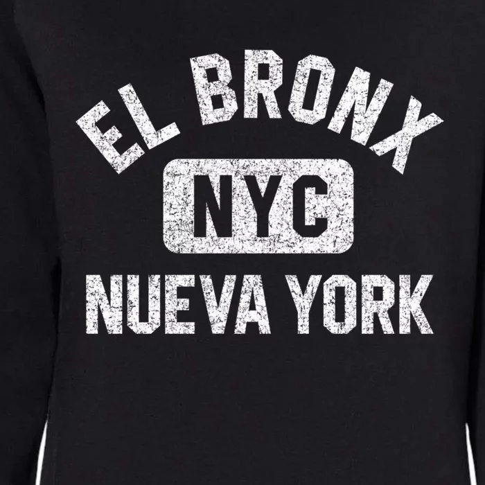 El Bronx Nueva York Nyc Gym Style Distressed White Print Funny Gift Womens California Wash Sweatshirt