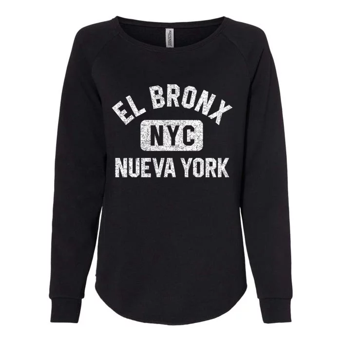 El Bronx Nueva York Nyc Gym Style Distressed White Print Funny Gift Womens California Wash Sweatshirt