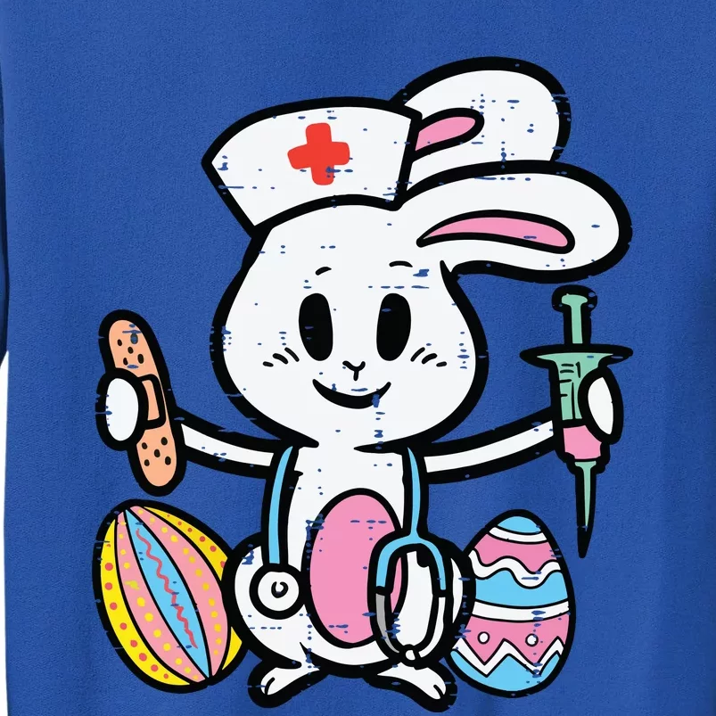 Easter Bunny Nurse Stethoscope Cute Rabbit Scrub Top Women Tall Sweatshirt