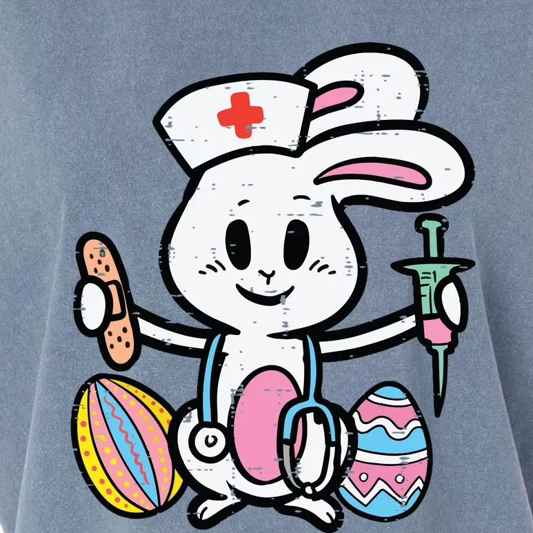 Easter Bunny Nurse Stethoscope Cute Rabbit Scrub Top Women Garment-Dyed Women's Muscle Tee