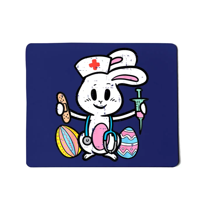 Easter Bunny Nurse Stethoscope Cute Rabbit Scrub Top Women Mousepad