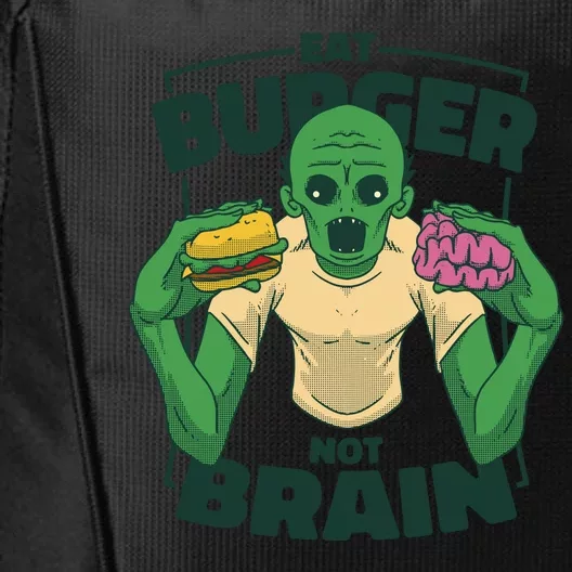 Eat Burger Not Brain Funny Zombie City Backpack