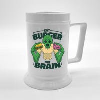 Eat Burger Not Brain Funny Zombie Beer Stein