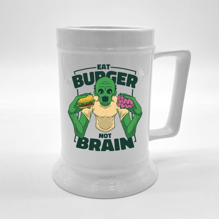 Eat Burger Not Brain Funny Zombie Beer Stein