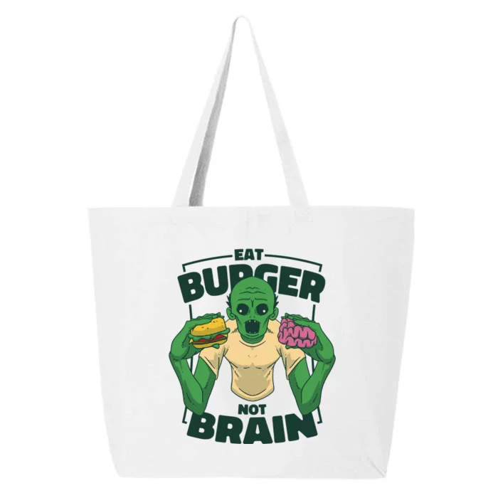 Eat Burger Not Brain Funny Zombie 25L Jumbo Tote