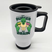 Eat Burger Not Brain Funny Zombie Stainless Steel Travel Mug