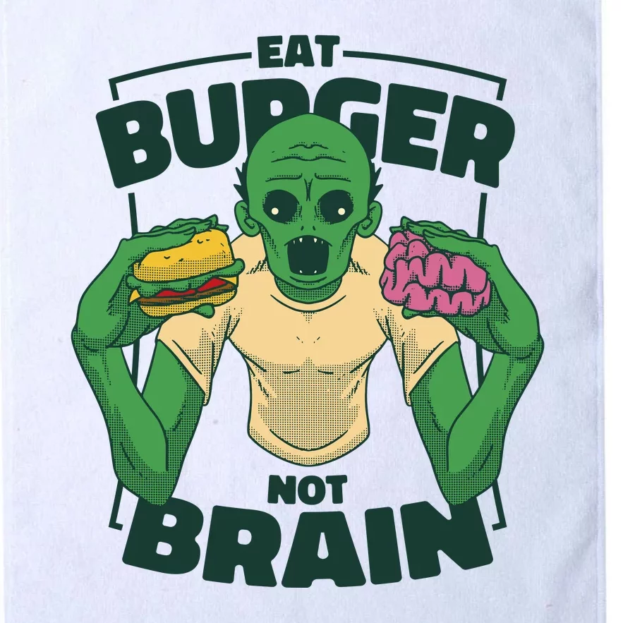 Eat Burger Not Brain Funny Zombie Platinum Collection Golf Towel