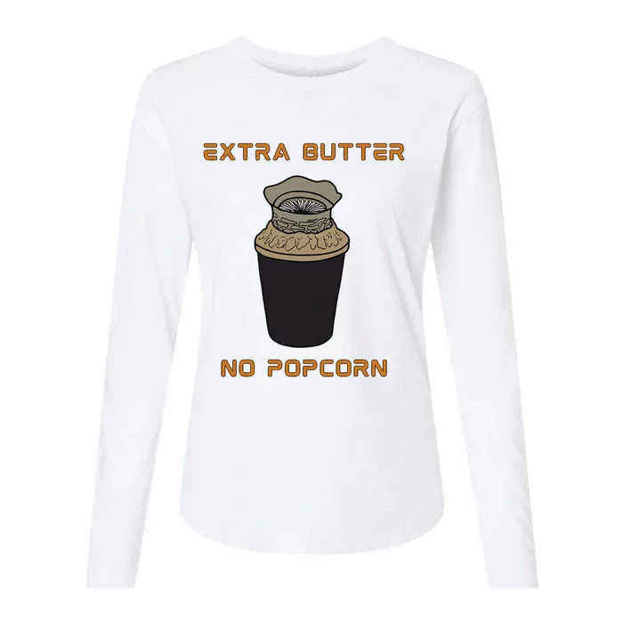 Extra Butter No Popcorn Dune Popcorn Bucket Womens Cotton Relaxed Long Sleeve T-Shirt