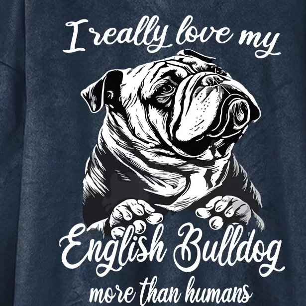 English Bulldog Outfit Love My English Bulldog Hooded Wearable Blanket