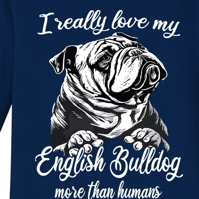 English Bulldog Outfit Love My English Bulldog Baby Long Sleeve Bodysuit