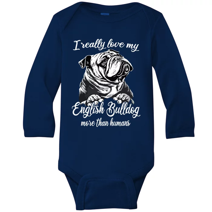 English Bulldog Outfit Love My English Bulldog Baby Long Sleeve Bodysuit