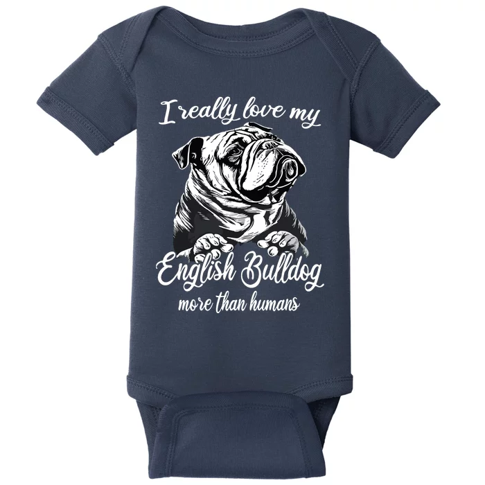 English Bulldog Outfit Love My English Bulldog Baby Bodysuit