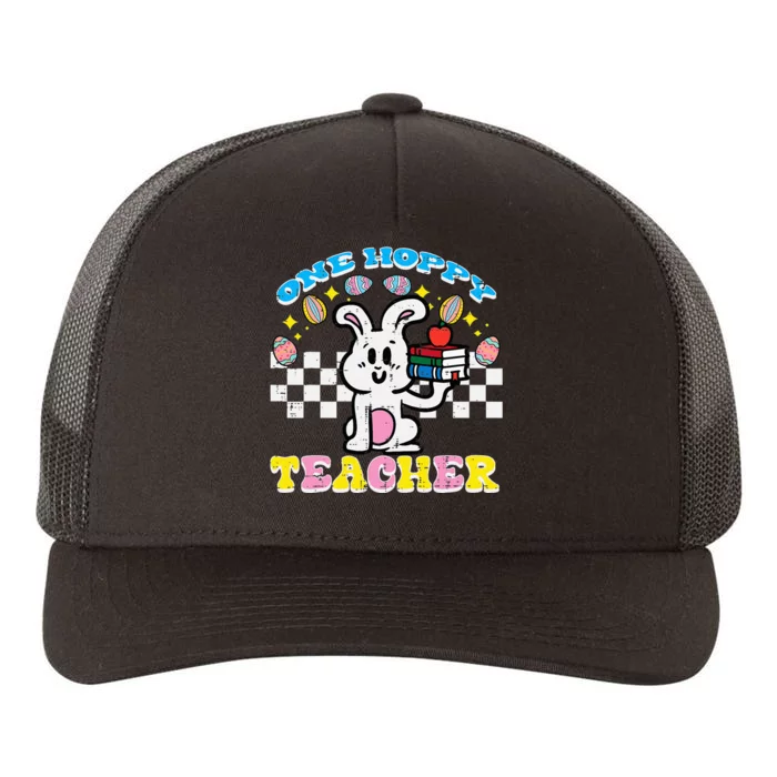 Easter Bunny One Hoppy Teacher Retro Rabbit Yupoong Adult 5-Panel Trucker Hat