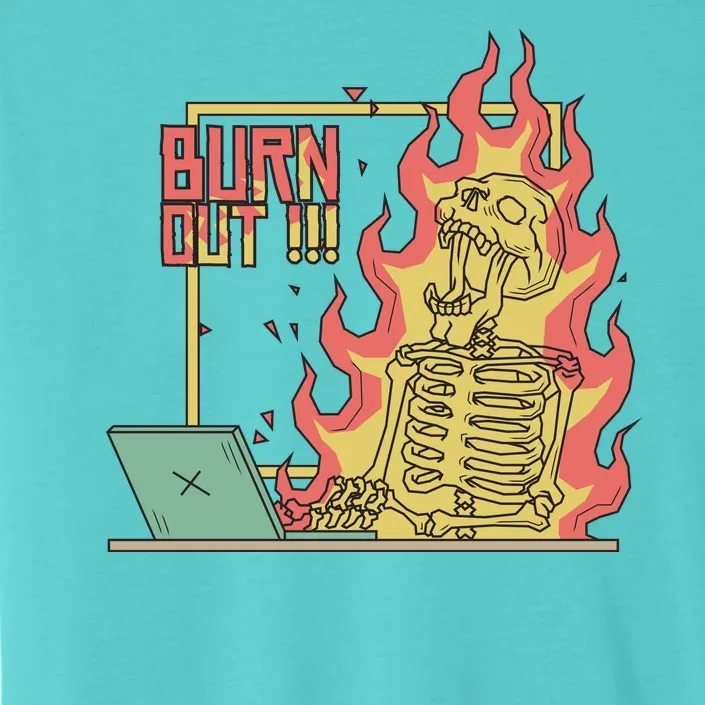 Emotionally Burnt Out Skeleton On Fire ChromaSoft Performance T-Shirt