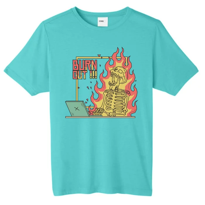 Emotionally Burnt Out Skeleton On Fire ChromaSoft Performance T-Shirt