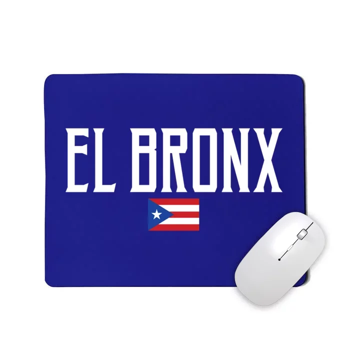 El Bronx Puerto Rico Flag Vintage White Text Gift Mousepad