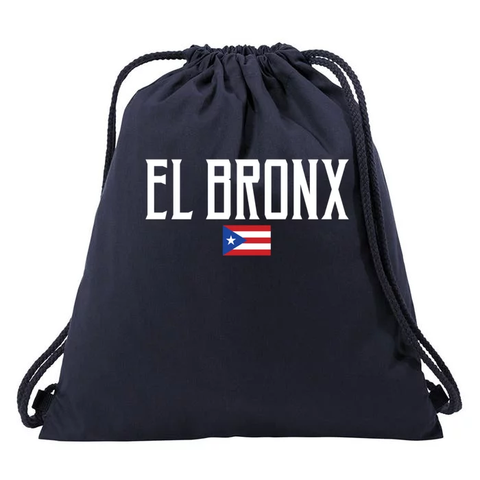 El Bronx Puerto Rico Flag Vintage White Text Gift Drawstring Bag