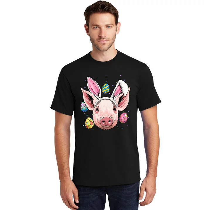 Easter Bunny Pig Funny Easter Farm Pig Tall T-Shirt