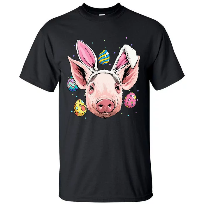 Easter Bunny Pig Funny Easter Farm Pig Tall T-Shirt