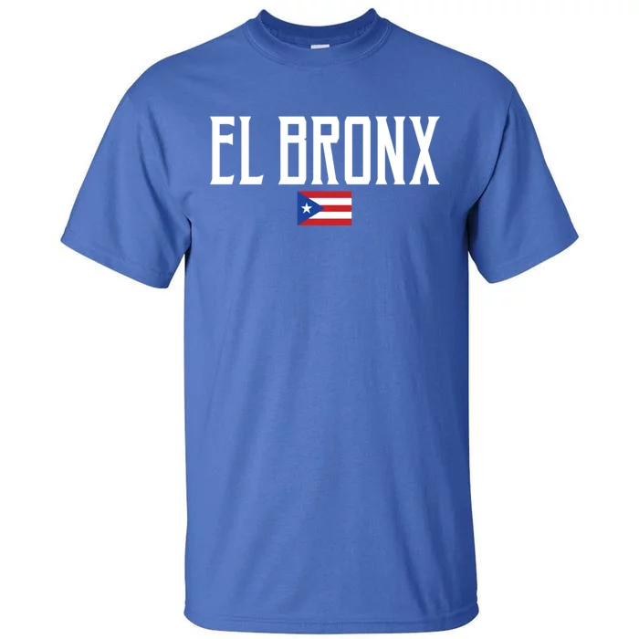 El Bronx Puerto Rico Flag Vintage White Text Gift Tall T-Shirt