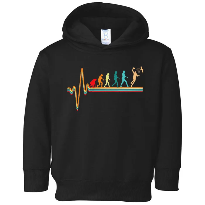 Evolution Basketball Player Ball Game Heartbeat Hoops Toddler Hoodie