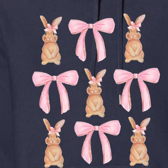 Easter Bunny Pink Bow Premium Hoodie