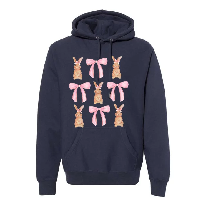 Easter Bunny Pink Bow Premium Hoodie