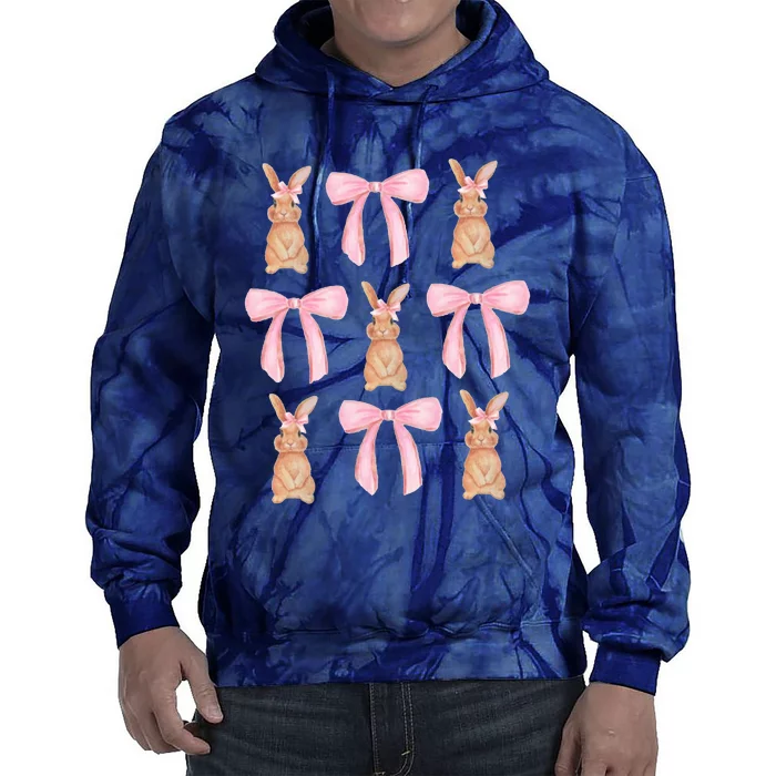 Easter Bunny Pink Bow Tie Dye Hoodie