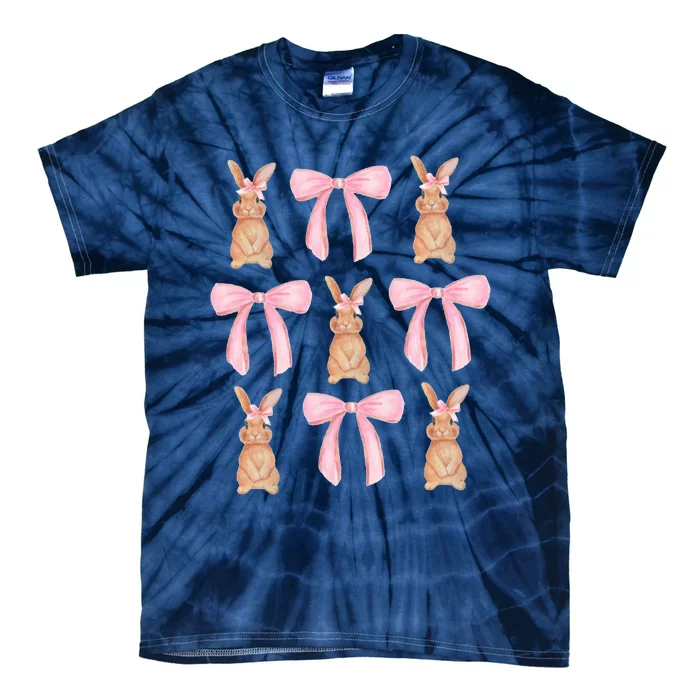 Easter Bunny Pink Bow Tie-Dye T-Shirt