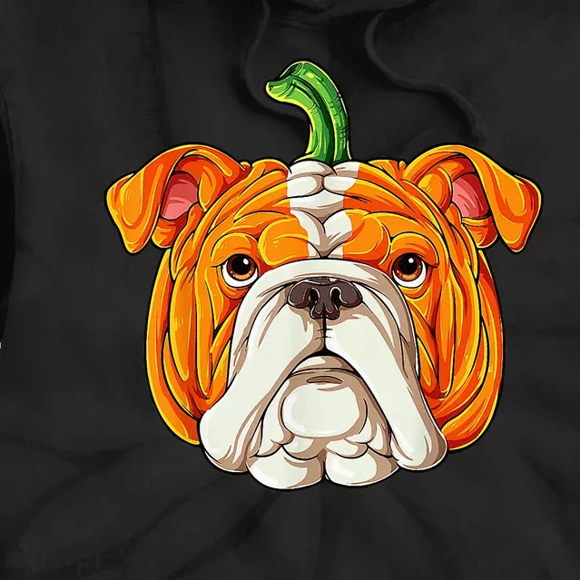 English Bulldog Pumpkin Halloween Funny Thanksgiving Gifts Tie Dye Hoodie