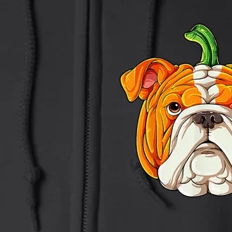 English Bulldog Pumpkin Halloween Funny Thanksgiving Gifts Full Zip Hoodie