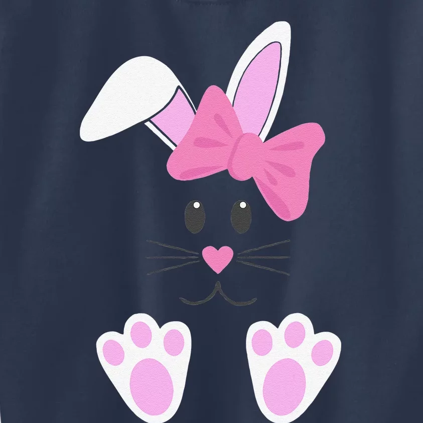 Easter Bunny Pink Bow Easter Kids Sweatshirt